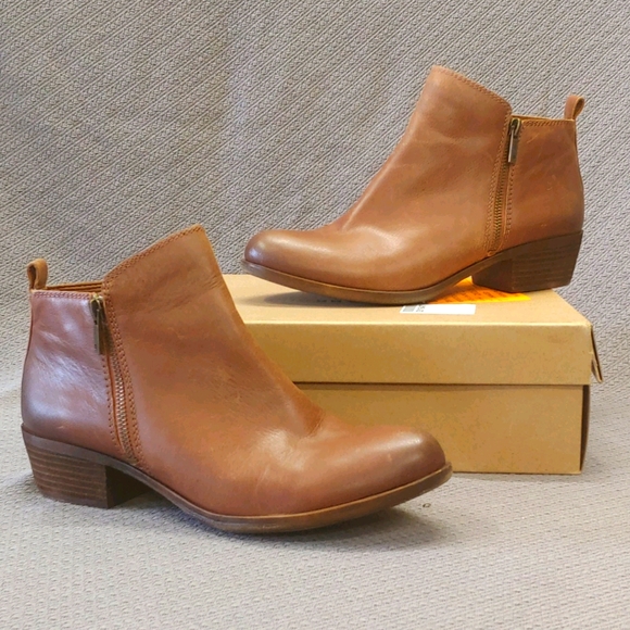 Lucky Brand Basel leather Bootie Toffee-10 - Picture 1 of 16